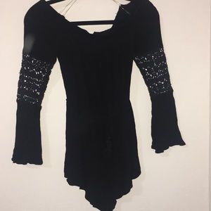 Black Off the Shoulder Romper
